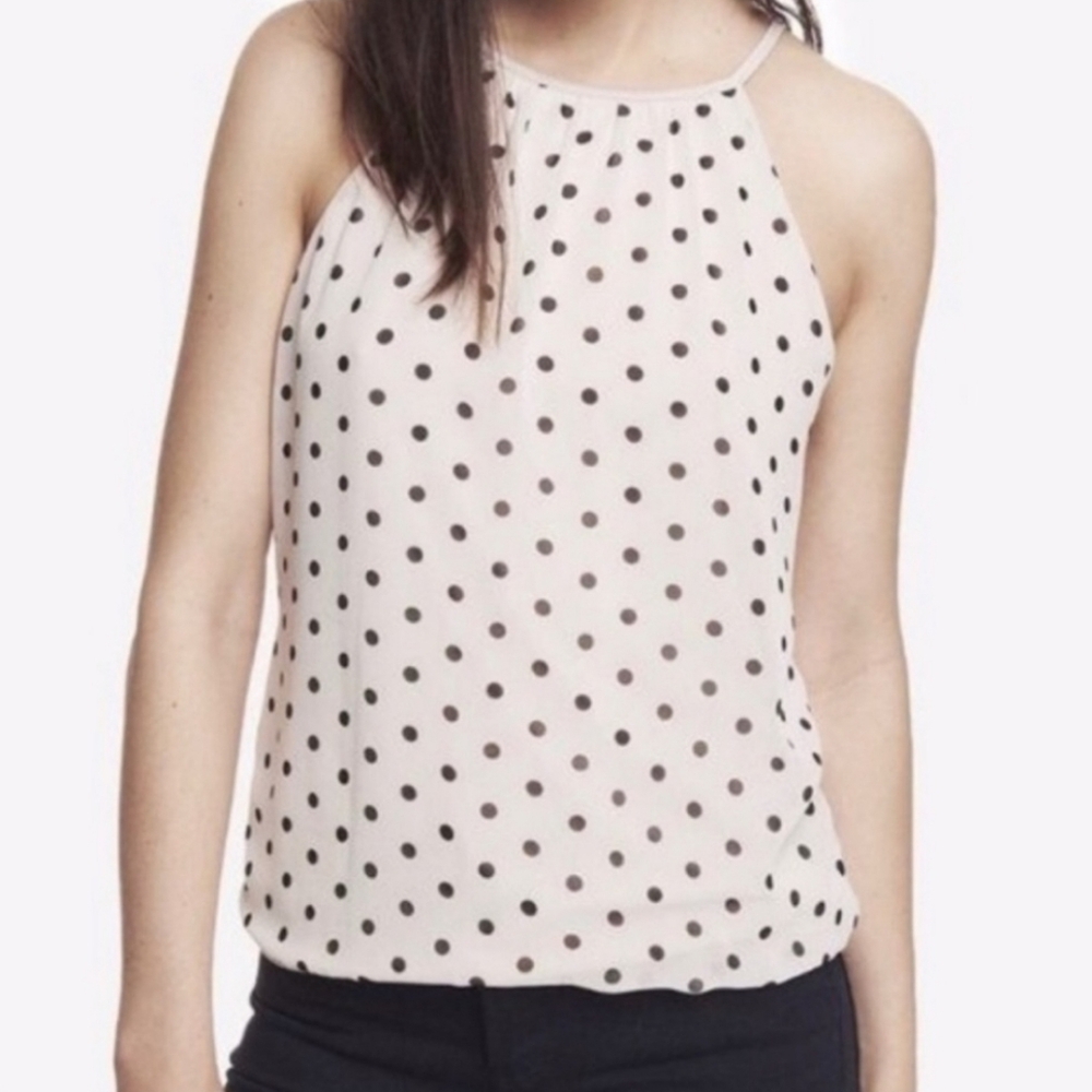tan w brown polka dot cami